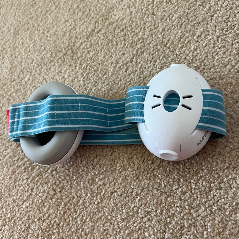 Alpine Muffy Baby Ear Protection with blue strap